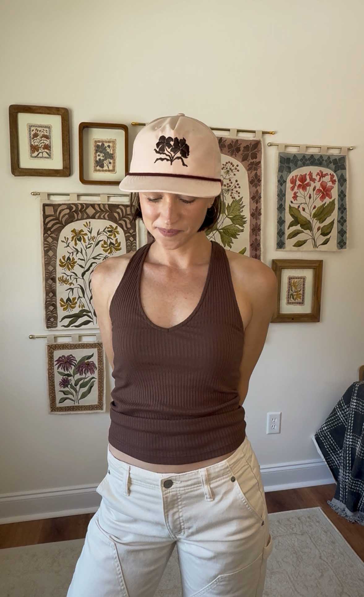 Embroidered Snapback Rope Cap