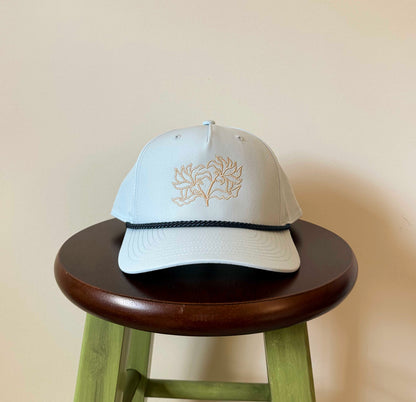 Blue Embroidered Snapback Rope Cap