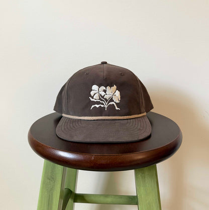 Embroidered Snapback Rope Cap