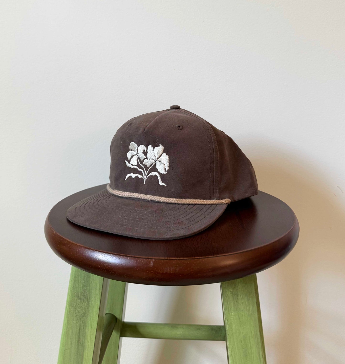 Embroidered Snapback Rope Cap